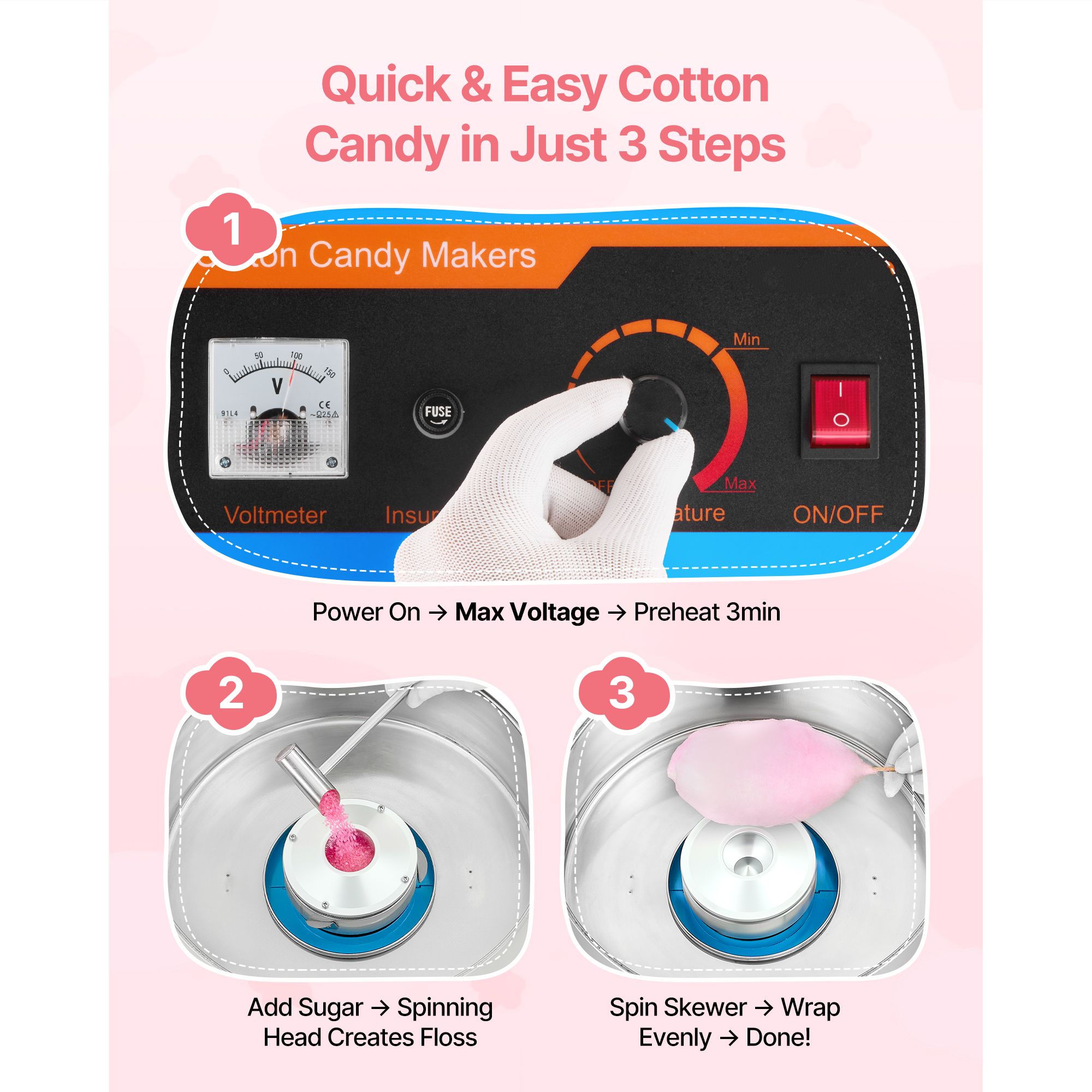 Máquina Eléctrica para Algodón - Candy Floss Machine reseña y precio